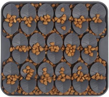 Килимок для собак VOOWO, силіконовий килимок-головоломка для собак, миска для повільного годування, килимок для годування собак, килимок-головоломка для маленьких, середніх та великих собак (сірий, маленький)