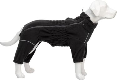 Чорна зимова куртка для собак, XL, фліс, блискавка, для великих, середніх та малих порід