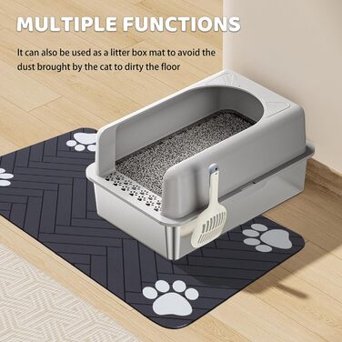 Килимок для годування собак та котів, суперпоглинаючий, неслизький, швидковисихаючий, легко миється (Темно-сірий, 40x60 см)