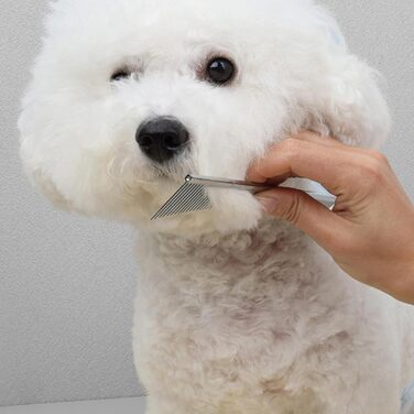 Гребінець для котів Flohkamm | Щітка для догляду за шерстю | Для довгошерстих порід | Щоденний догляд | Після купання | Для літніх котів та кошенят | Сріблястий