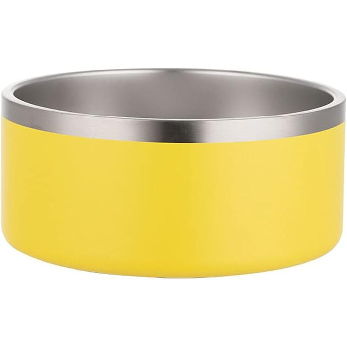 Нержавійна миска для собак та котів Gteller, подвійні стінки, 907 мл (64oz), жовта