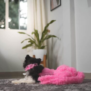 Ошатний одяг для собак та котів з бантиком, розмір M, багатокольоровий (L, Рожевий)