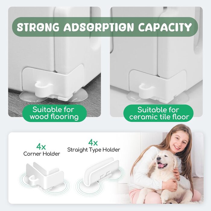 Клітка-манеж для собак і цуценят, 6-панельна, внутрішня, з дверцятами, біла (156 x 78 x 60 см)