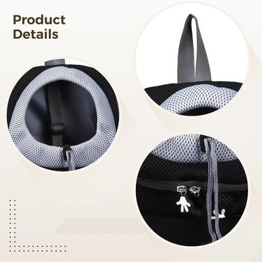 Відбиваючий рюкзак для тварин, регульована сумка для собак Oxford з вентильованою сіткою, надійний замок, для собак вагою 3–7 кг