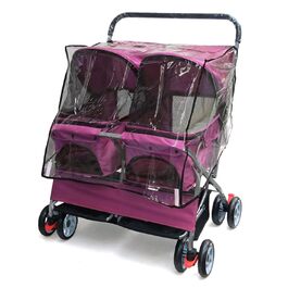 Дитяча коляска Doppel Kinderwagen Easy Walk - чорна, фіолетова, з дощем, для тварин та котів