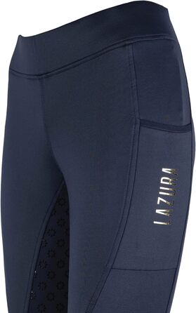 Лазура - Теплові термо-легінси для їзди верхи для жінок та дітей Thea | Легінси з силіконовим повним захопленням | теплі зимові штани для верхової їзди з комфортним поясом та кишенею для телефону | Екіпірування для верхової їзди в багатьох кольорах та роз