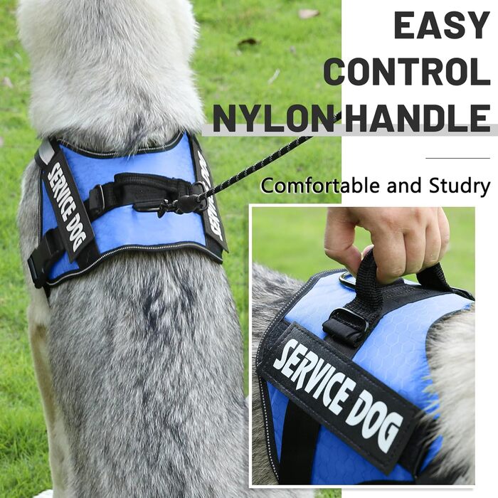 Шлейка для собак проти тяги, дихаюча, регульована, для прогулянок та дресирування, нагрудник, для вулиці, легкий контроль, XS, синій