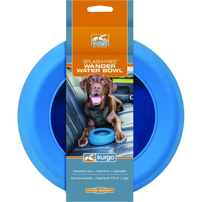 Kurgo Splash Free Wander: Миска для води для собак, 0.7 л, червона, не проливається, для подорожей