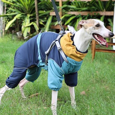 Зимовий теплий куртки для собак з коміром-гетром, світловідбиваючий, для малих та середніх собак, блакитний, XL