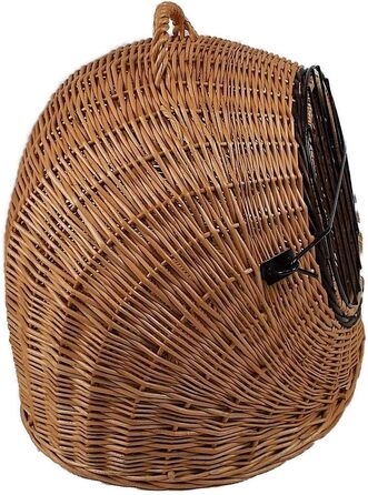 Транспортний кошик для тварин з лози, коричневий, розмір S, 45x35x44 см, знімний металевий ґрат