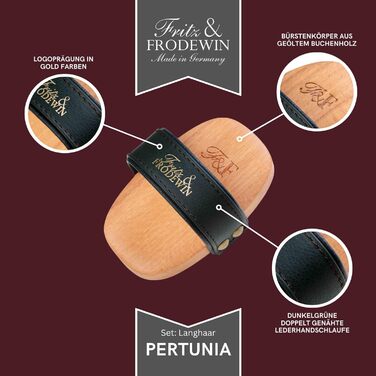 Набір щіток для собак Fritz & Frodewin 'Довга шерсть' | Преміум набір для догляду за шерстю собак | Щітки для вичісування | Для щоденного догляду | З сертифікованого дерева FSC | Безкоштовний засіб для чищення щіток | 100% Made in Germany