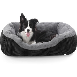 Ортопедичне ліжко для собак Invenco, розмір M, чорне. М'яке, тепле, з неслизьким дном (30x24x9 см)