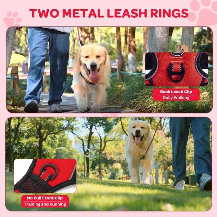 Шлейка для собак середнього розміру FURRYFECTION, антивитягуюча, зручна, з регулюванням, з ліскою, Oxford Edition