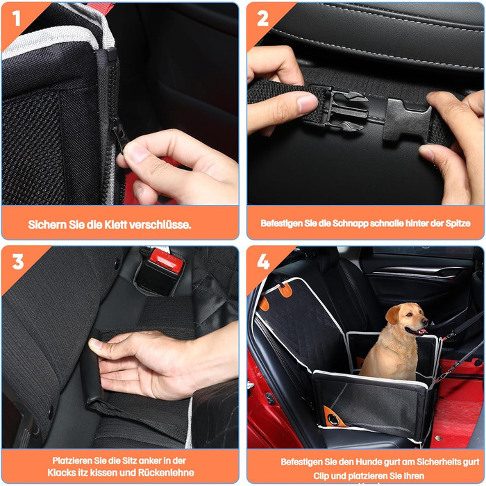 Автокрісло для собак - комфортне та дихаюче, для маленьких та середніх порід. Зручне, складне автокрісло для собак для заднього та переднього сидіння.