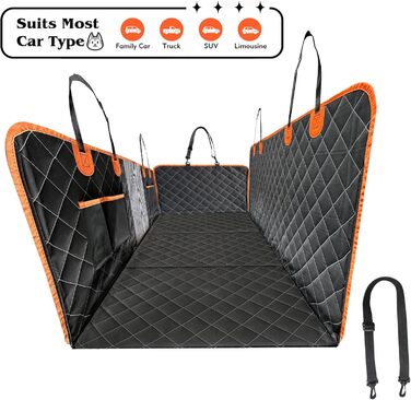 Захисний чохол на сидіння автомобіля для собак, великих порід, водонепроникний, стійкий до подряпин, з кишенями та сіткою, антиковзаючий, для подорожей