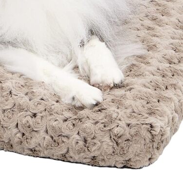 М'яке ліжко для домашніх тварин Midwest Homes for Pets QuietTime Deluxe Mocha Ombre Swirl, розмір M/L, машинне прання, неслизьке дно, м'яка підстилка для кліток 91 см, мокко-коричневий, 88 x 58 x 7 см