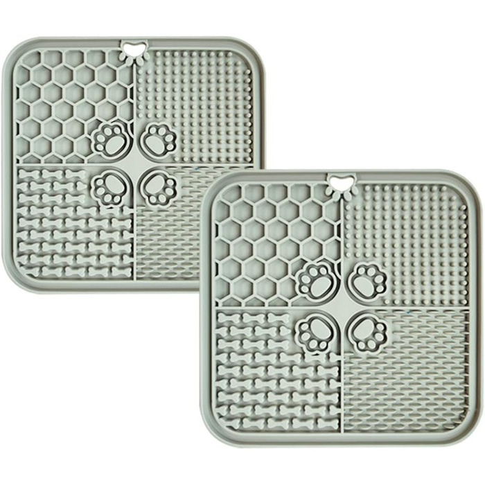 Килимок для повільного годування собак та котів, силіконовий, сірий - Slow Feeder для тварин