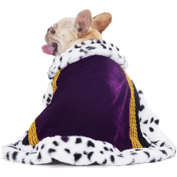 Розкішна мантія Lovelyhop для котів та собак на Halloween, королівський костюм (M, Indigo)