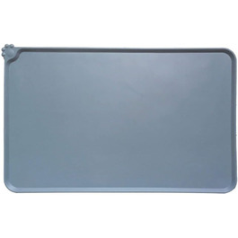 Силіконовий килимок для собак та котів, вологостійкий, неслизький, для мисок, корм для котів та собак, підняті краї, щоб запобігти розбризкуванню на підлогу (зелений) (сірий)