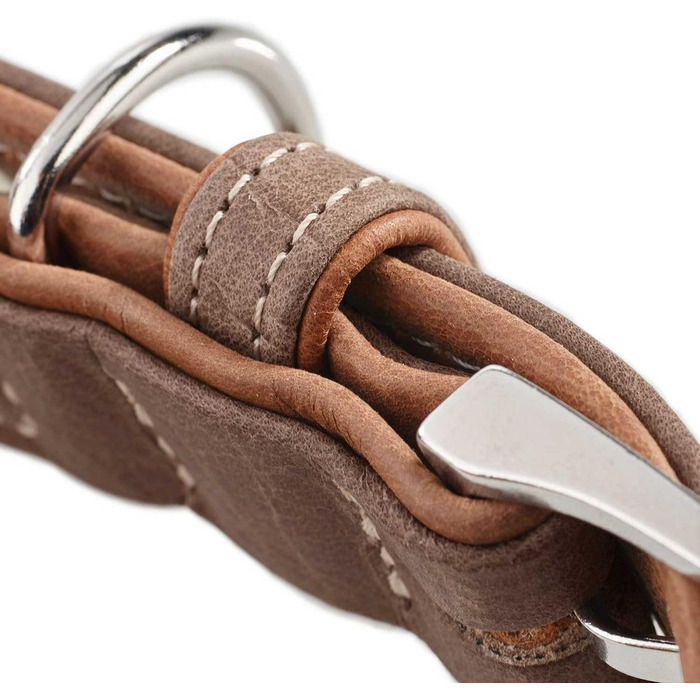 Нашийник для собак HUNTER PORTO, шкіряний, tabak/cognac, ручної роботи, розмір 40