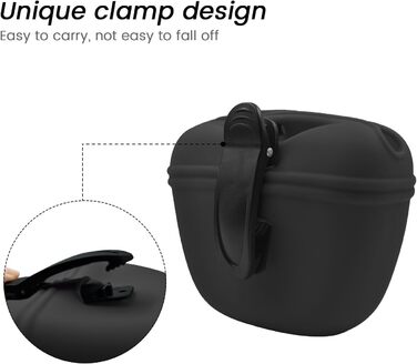 Силіконовий контейнер для ласощів AUDWUD з кліпсою - зручний тренувальний контейнер з магнітною застібкою та кліпсою для поясу - BPA-free, 2 шт. (Темно-сірий + Морська синя)