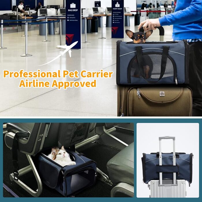 Транспортувальна сумка для котів і собак Petsfit, авіаперевезення, сіра