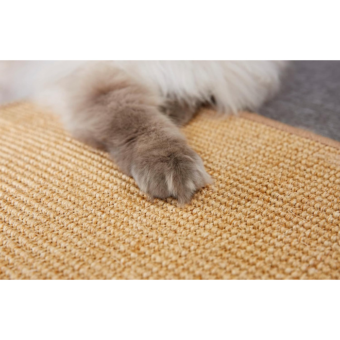 Килимок для котів з сизалю 60x80 см - міцний, натуральний, бежевий