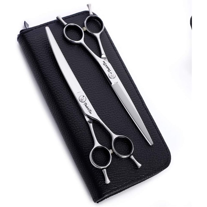 Набір професійних ножиць для грумінгу тварин 7.0 дюймів, набір ножиць для грумінгу домашніх тварин з нержавіючої сталі, для салонів та грумерів
