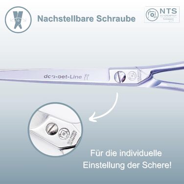 Ножиці для собак NTS-Solingen 18 см: професійні, з нержавіючої сталі, з безпечним наконечником