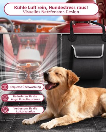 Накладка на сидіння автомобіля для собак, 100% водонепроникна, захист від подряпин, універсальна для легкових автомобілів, вантажівок та SUV, з захистом боків та вікном для спостереження