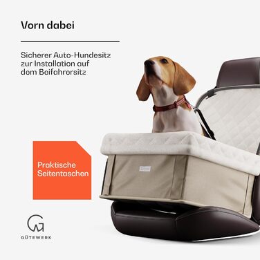 Автокрісло для собак Gütewerk: середні та малі породи, з безпечною лінією, стабільне та складне
