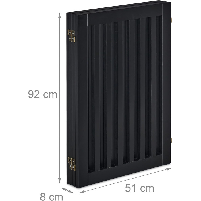 Захисний забірчик для собак Relaxdays, 92 x 206,5 см, 4 панелі, чорний, розкладний, з ніжками, МДФ