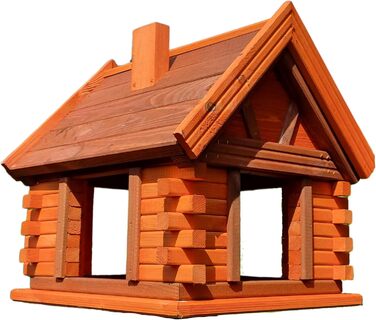 Дерев'яний будиночок для птахів VOGELHAUS, коричневий, ерш, годівниця