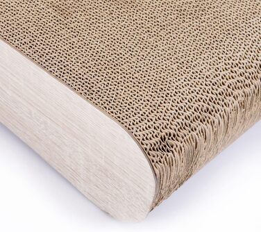 Котячий будиночок з гофрокартону з гофрокартону XXL 86 x 27 x 11,5 см, дизайн під дерево, хвиляста поверхня