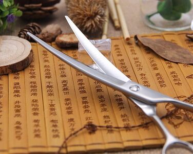 Ножиці для грумінгу тварин, фінішні інструменти, ножиці для собак, професійні ножиці для грумінгу, маленькі вигнуті ножиці, 17,8 см (розмір: червоні гвинти 19 см) (чорні гвинти 17,8 см)