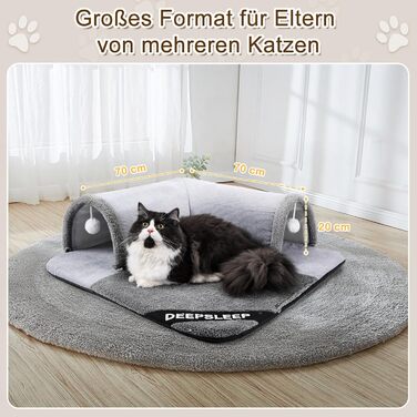 Туннель для котів Origintek, іграшка-ліжко, великий 70x70 см