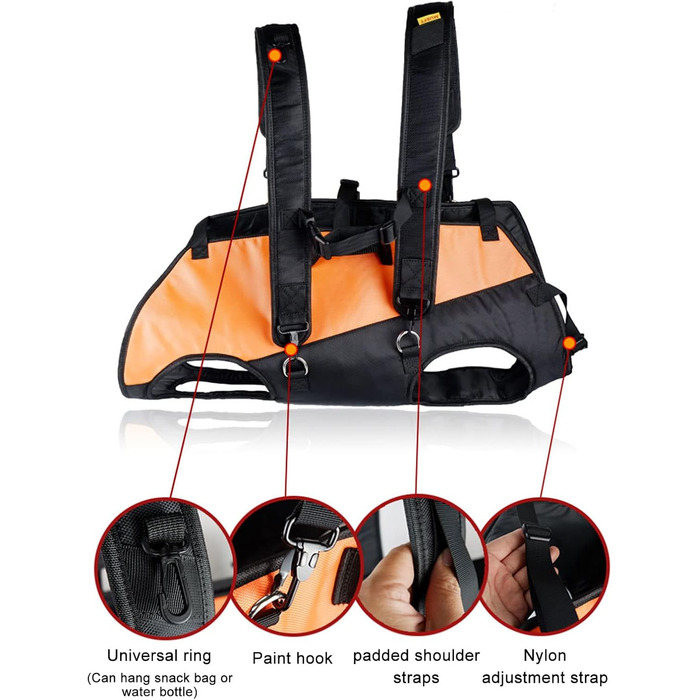 Рюкзак для собак L&Y Jewelry Hundetrage: переноска для собак вагою 15-40 кг, регульований, для собак з артритом та проблемами суглобів