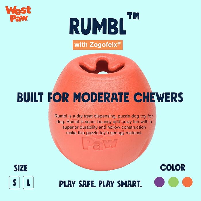Іграшка для собак WestPaw Echo Rumbl L, помаранчева, 10 см