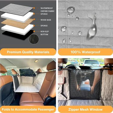 Підстилка для собак у багажник авто, водонепроникна, з твердим дном, до 130 кг, з сіткою, чорна