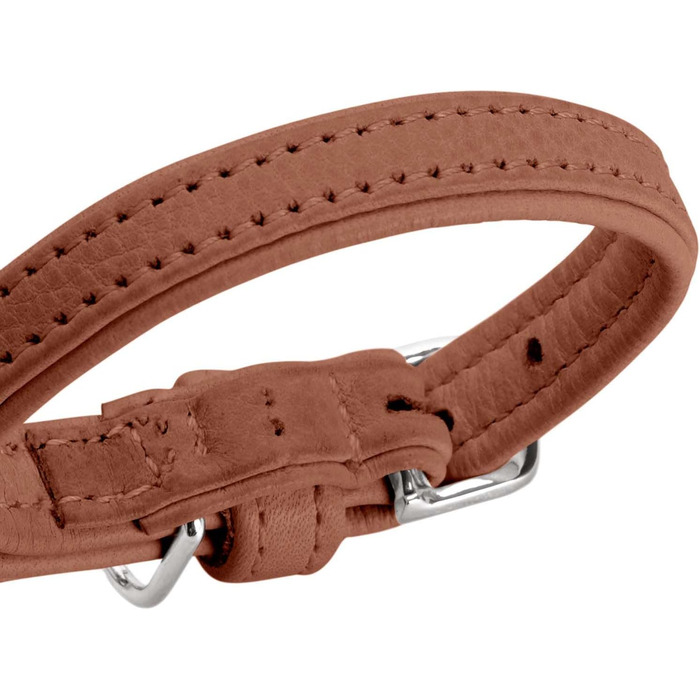 Нашийник для собак HUNTER SOHO MINI, колір: Cognac, шкіра, м'який, для маленьких собак та цуценят, Made in Germany, розмір 32