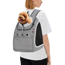 PETCUTE Рюкзак для собак та котів - переноска для маленьких тварин, сірий, для подорожей, кемпінгу та прогулянок