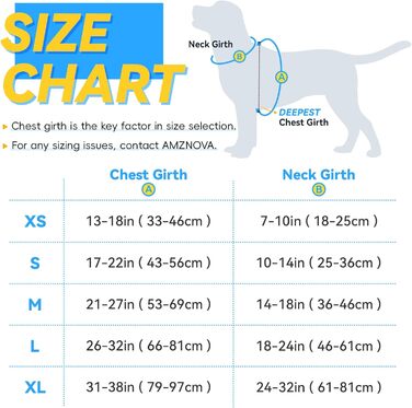 Світловідбиваюча рятувальна жилетка для собак AMZNOVA Rip Stop, XL, блакитна (обхват грудей 53-69 см)