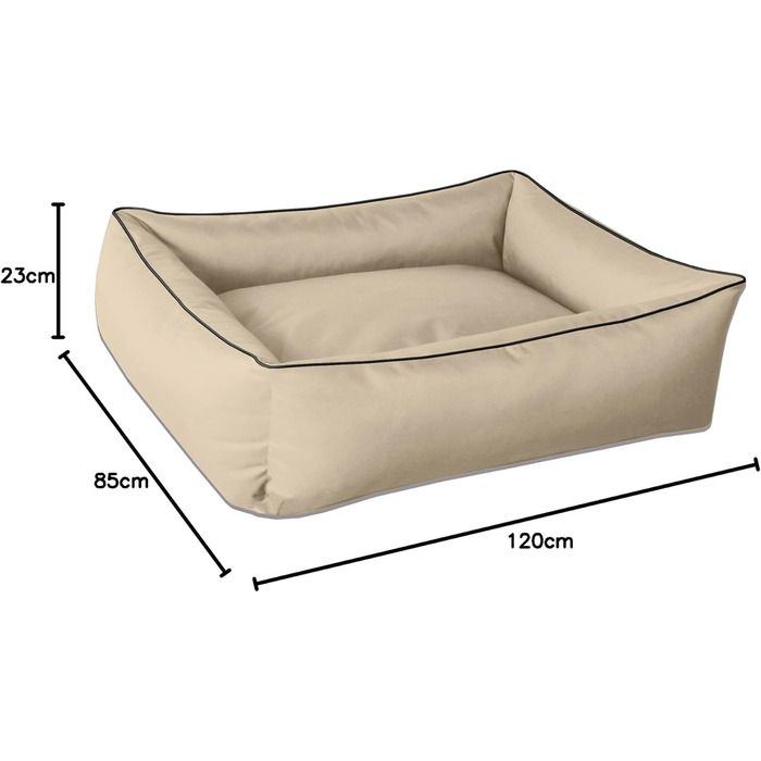Ліжко для собак BedDog MAX XXL, знімний і праний чохол, бежеве, для великих собак