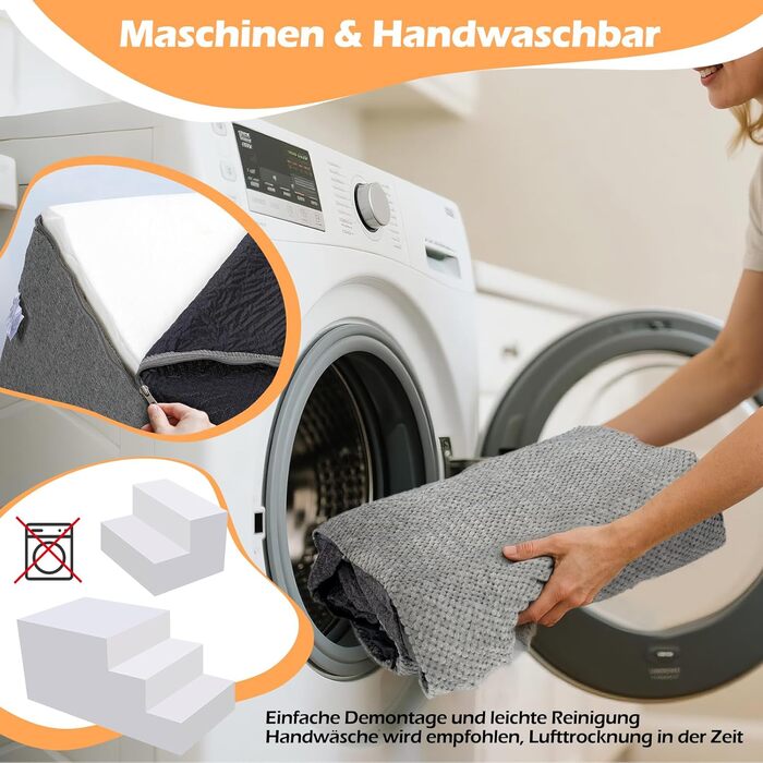 Сходинки для собак Eukue: 5 сходинок, складані, для маленьких та великих собак, з антиковзким покриттям, для доступу до ліжка/дивану, сірого кольору