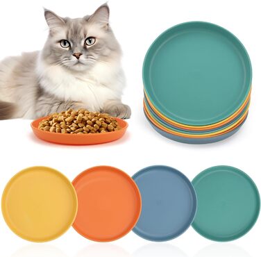 Набір мисок для котів GMMG (6 шт.) з кераміки, плоскі, для корму, миски для котів, миски для води