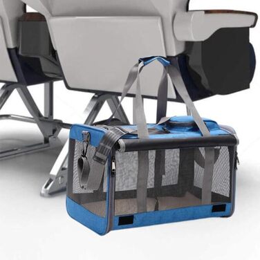 Транспортна переноска для собак та котів SHJOEE, складана, синього кольору, 46 x 46 x 30 см