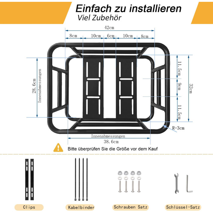 Металевий задній кошик для велосипеда: міцний, великий, з дощем. Підходить для велосипедів та електровелосипедів, для покупок, перевезення собак. Без внутрішнього мішка, з сіткою для багажу.
