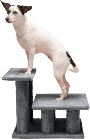 Сходи для домашніх тварин Furhaven Steady Paws, 3 сходинки, сірі, для високих ліжок і диванів