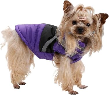 Водонепроникна куртка для собак на зиму, для малих та середніх порід, з кріпленням для повідка, для французьких бульдогів (Хакі, L)