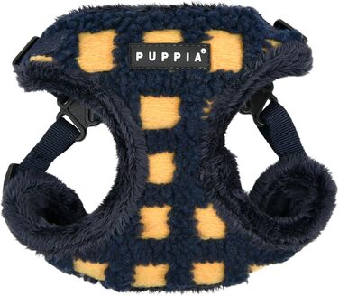 Шлейка для собак Puppia Stefan Comfort, тепла зимова, вафельний візерунок, регульована, для малих та середніх собак, синій, розмір S